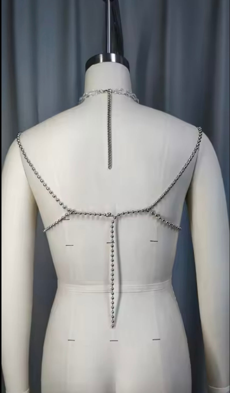 Mermaid Crystal Beaded Top