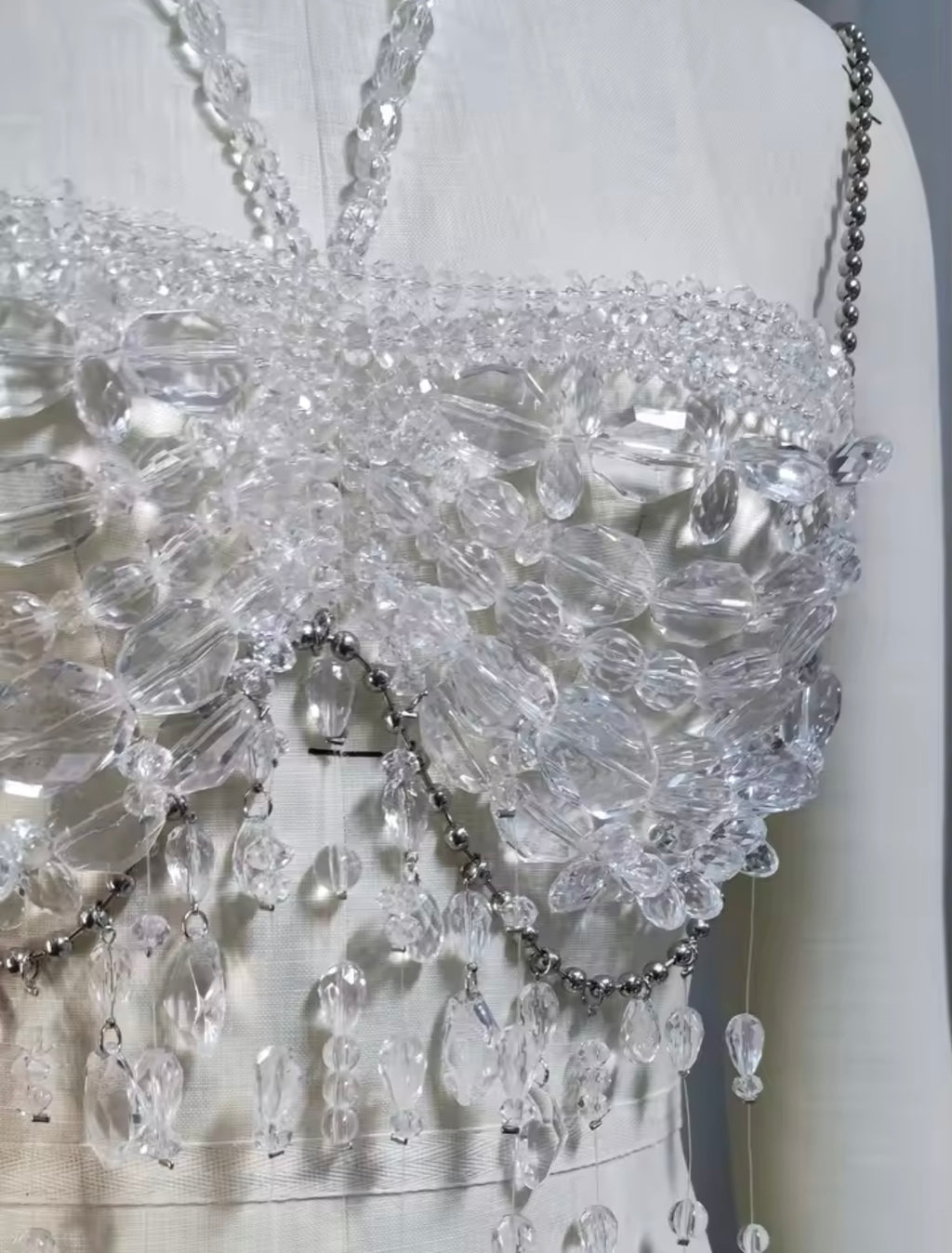 Mermaid Crystal Beaded Top