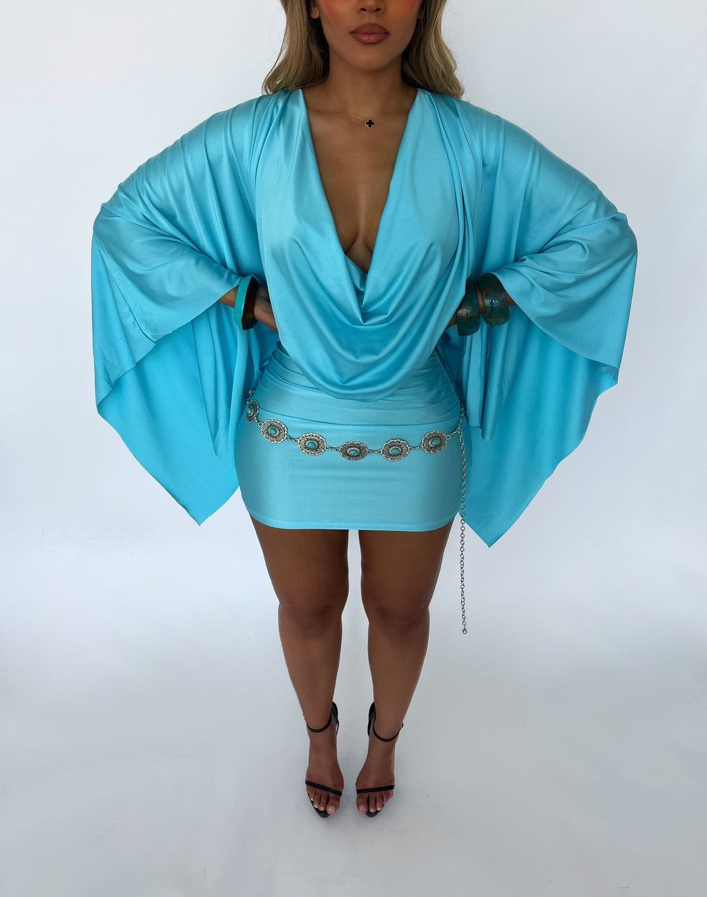 The Amara Mini Dress - Ocean Blue