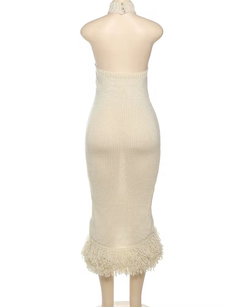 Paris Knit Maxi Dress - Cream