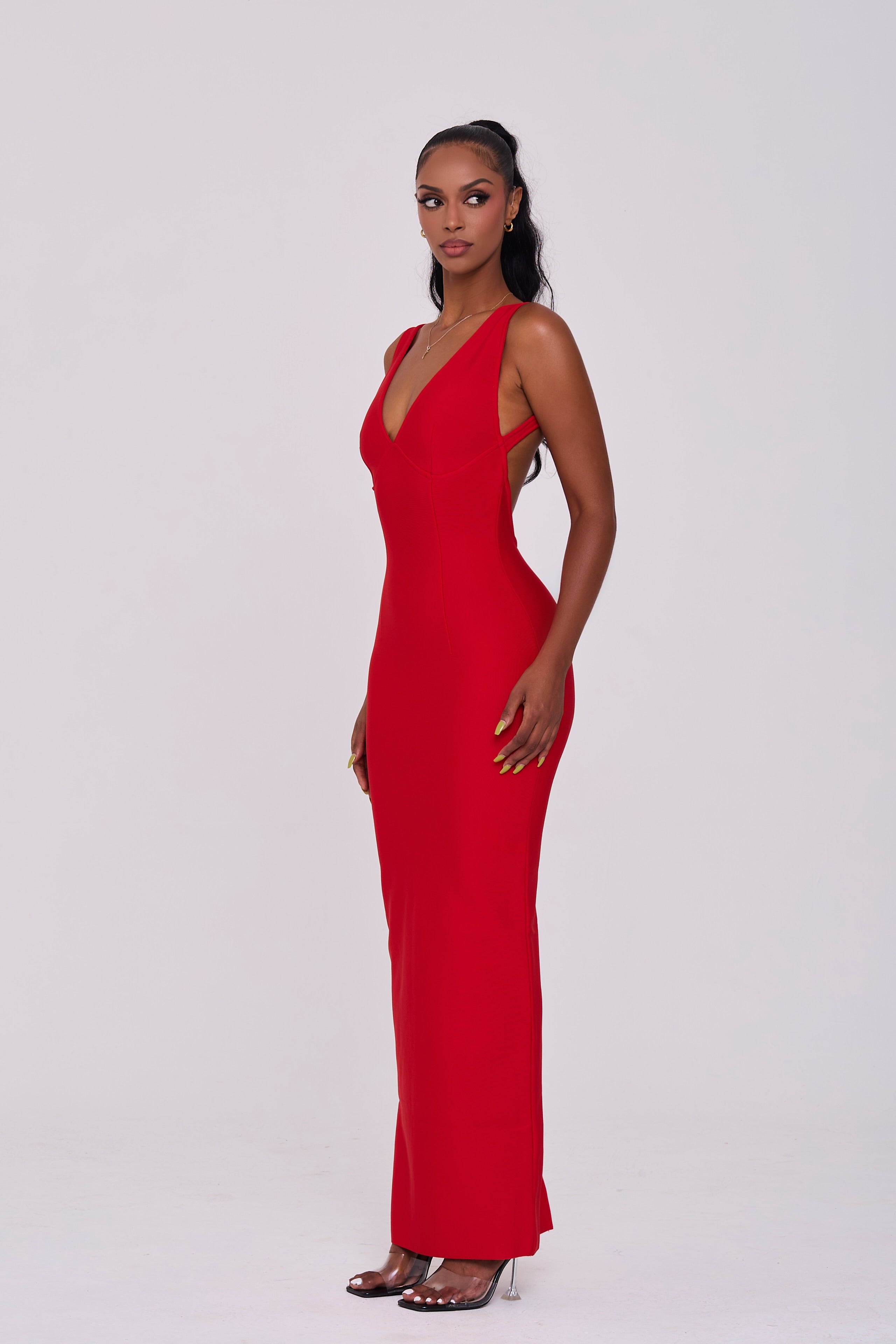 Lady in Red Maxi Dress