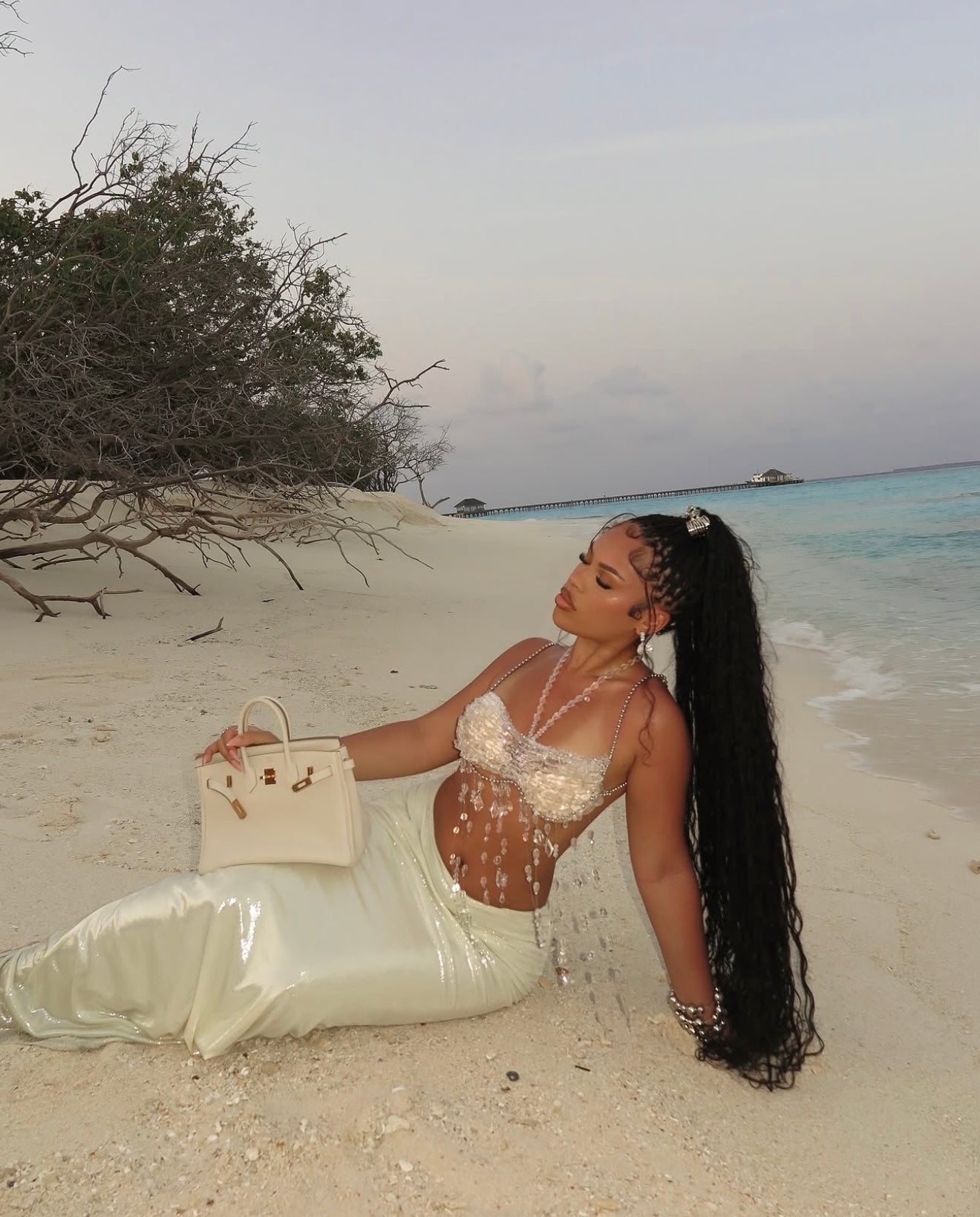 Mermaid Crystal Beaded Top