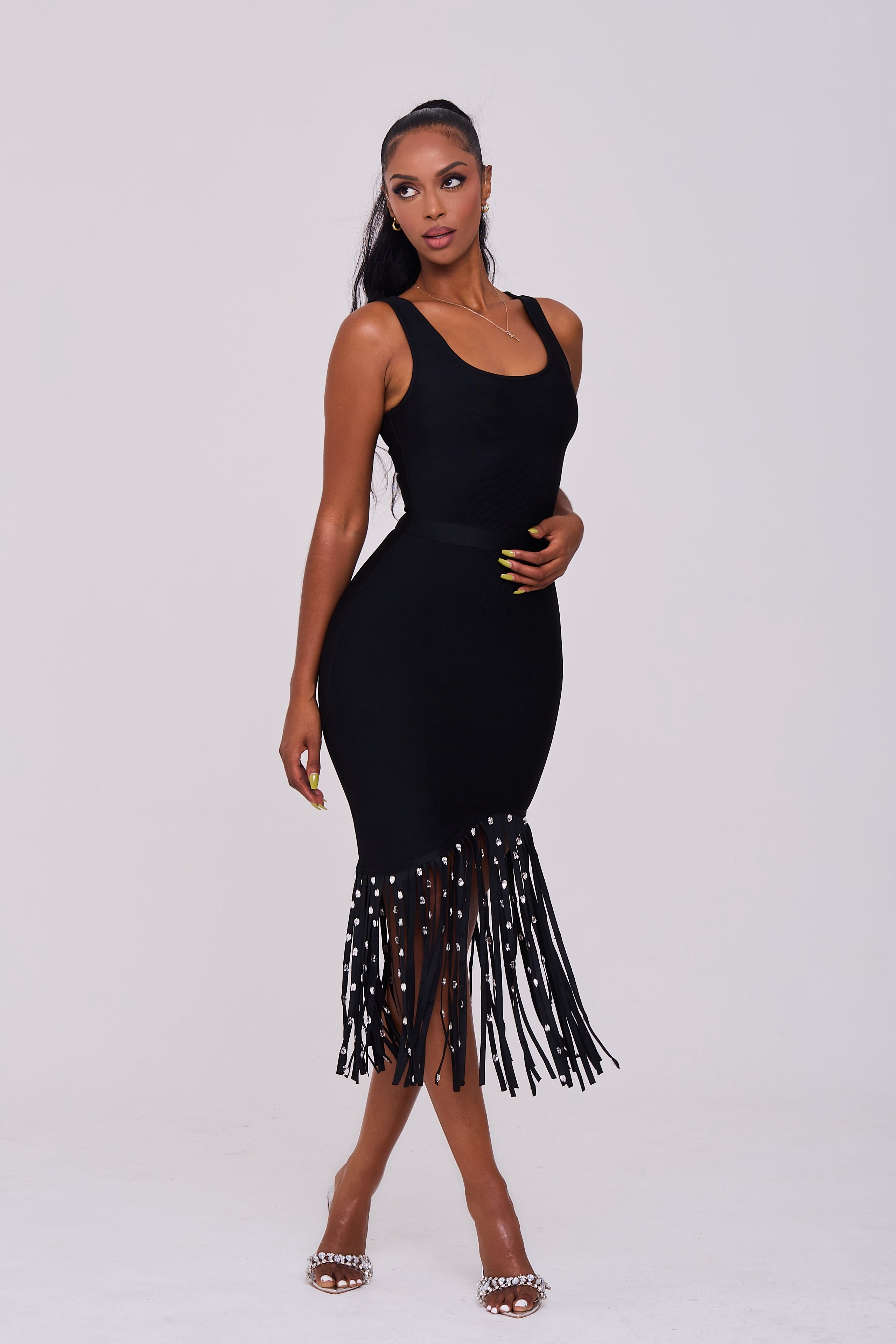 Noir Fringe Dress
