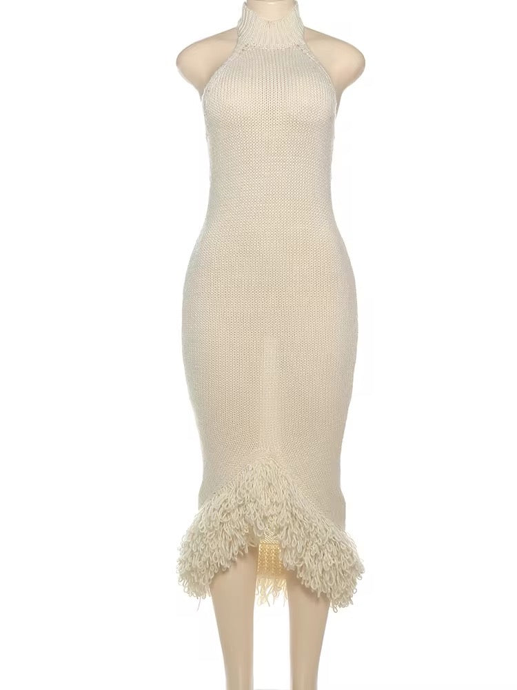 Paris Knit Maxi Dress - Cream