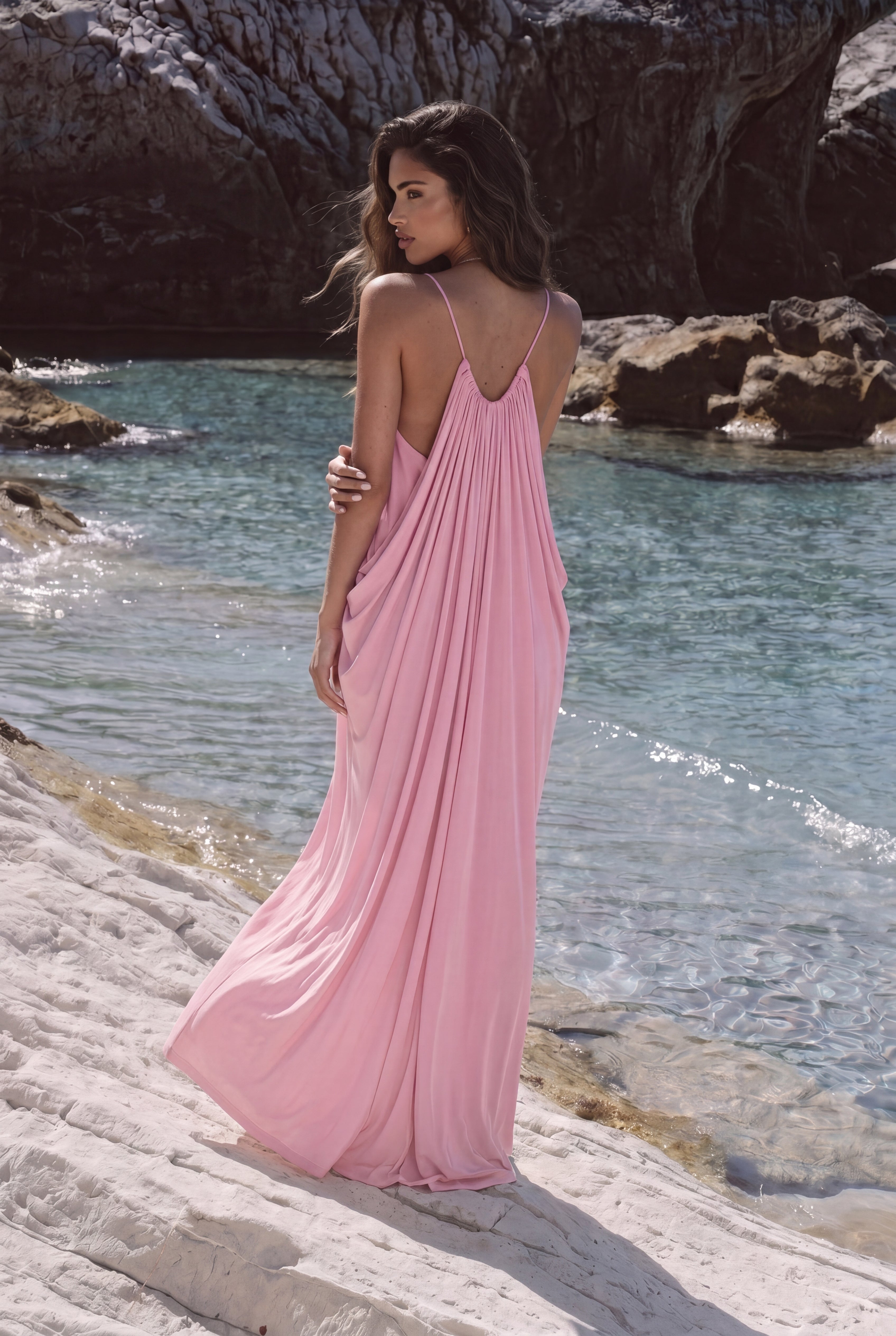 The LUMIÈRE Maxi Dress - Blush Pink