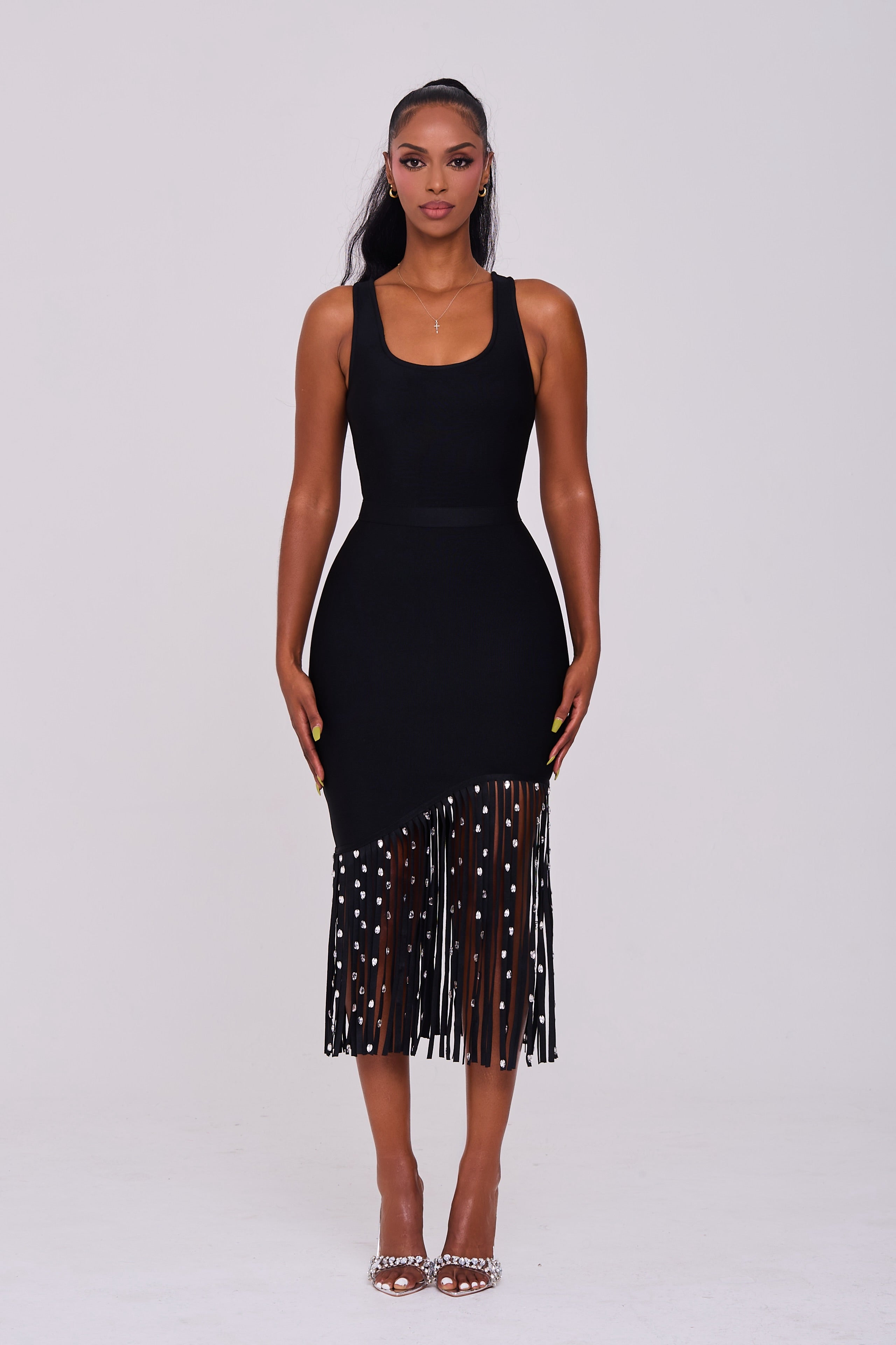 Noir Fringe Dress