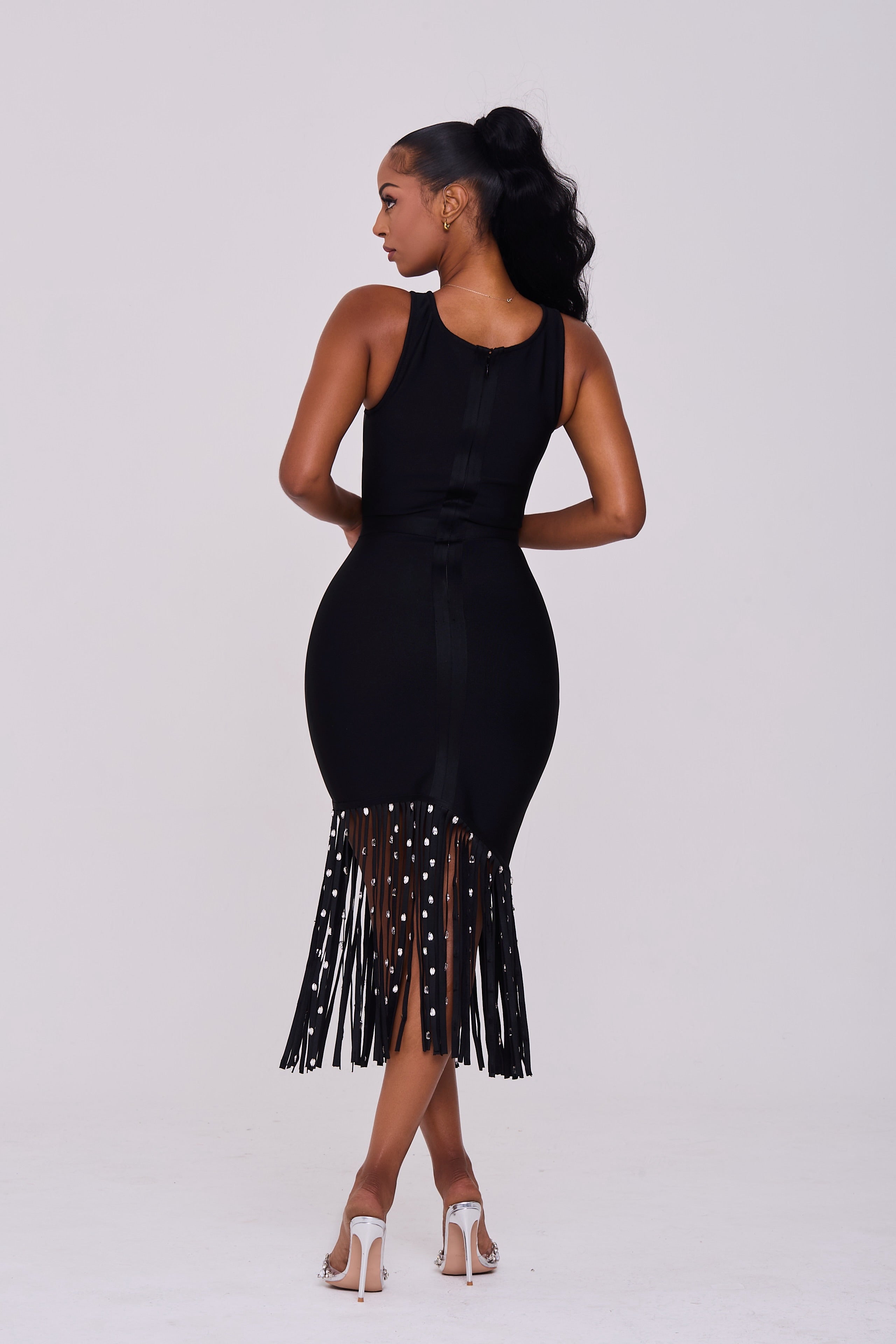 Noir Fringe Dress