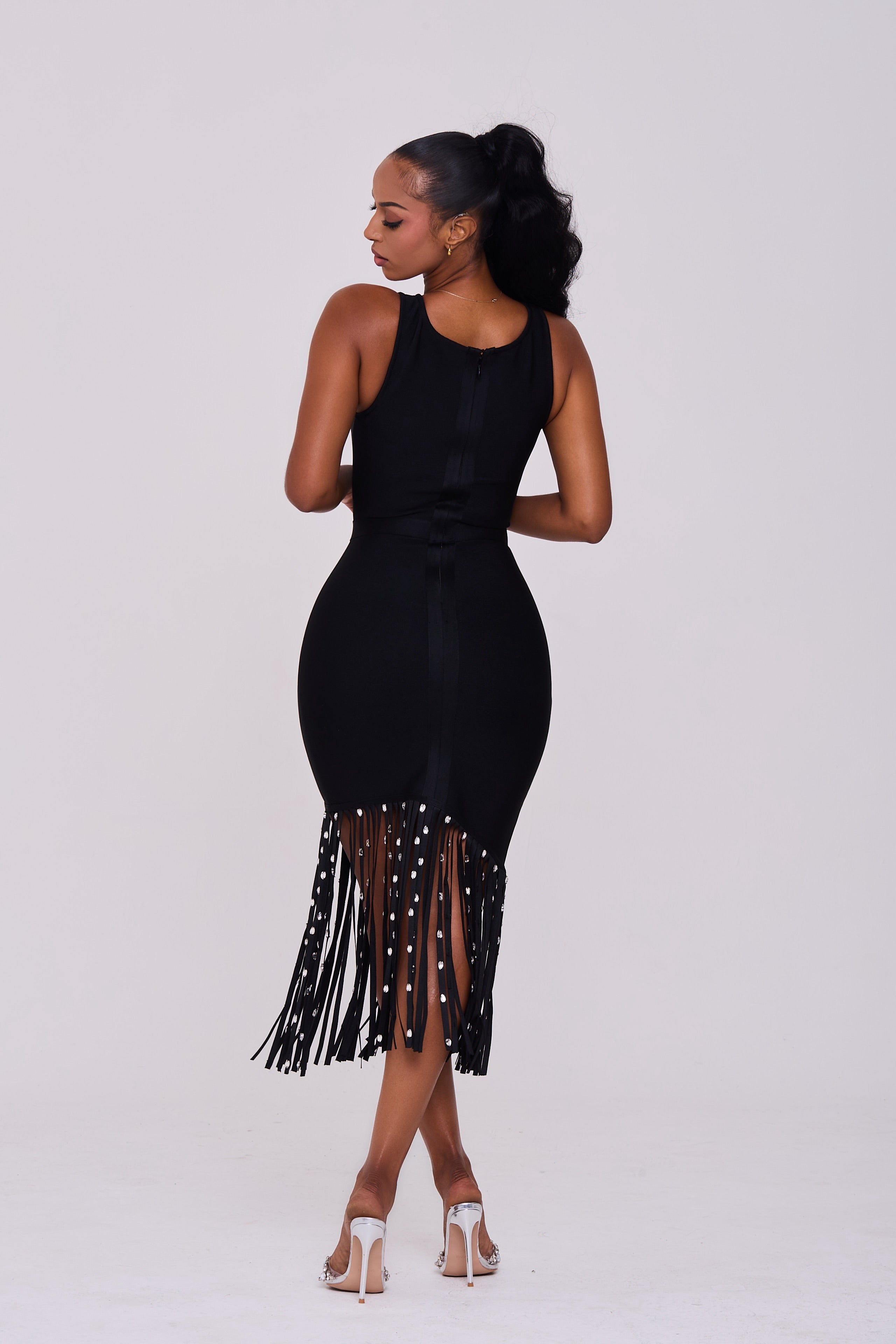 Noir Fringe Dress