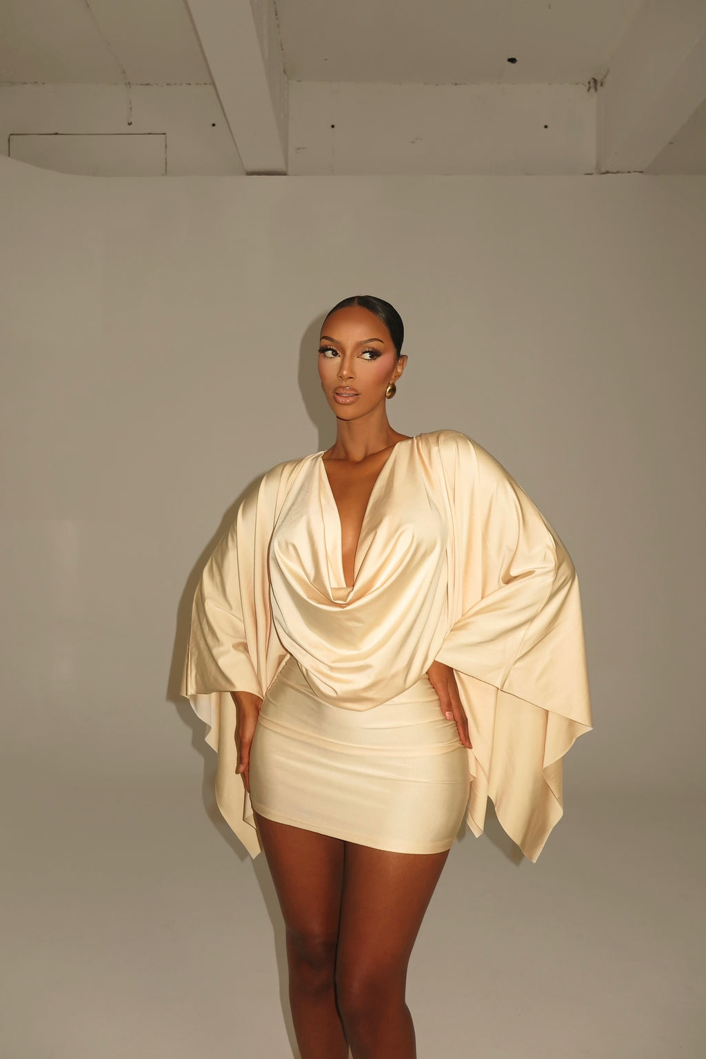 The Amara Mini Dress - Champagne