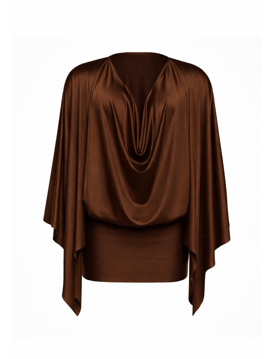 The Amara Mini Dress - Brown