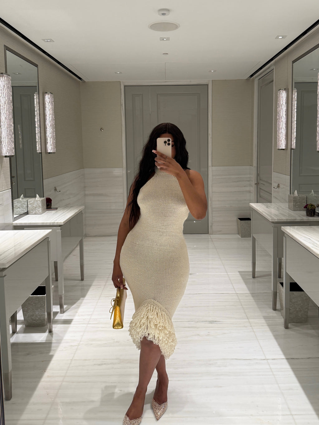 Paris Knit Maxi Dress - Cream