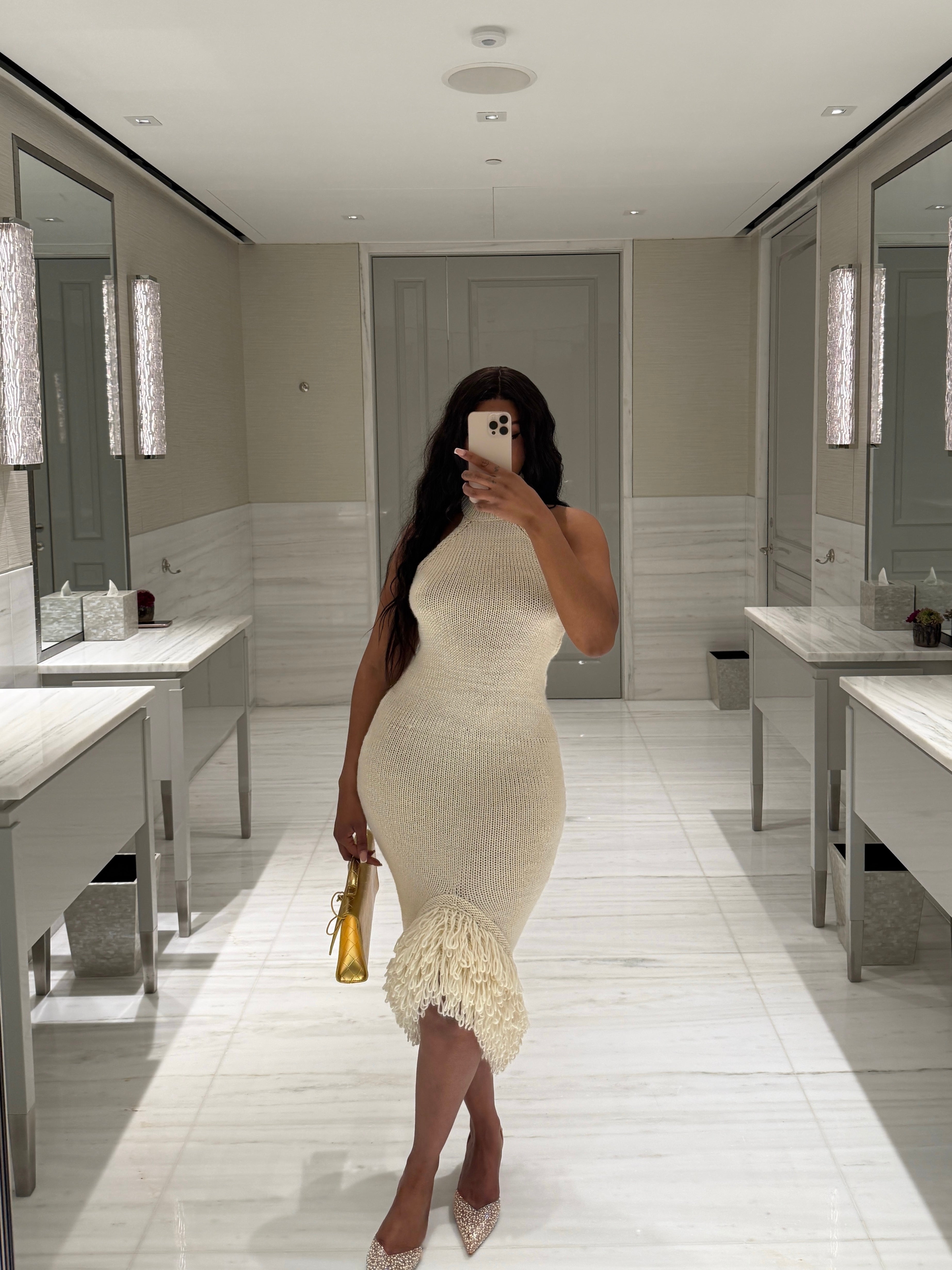 Paris Knit Maxi Dress - Cream