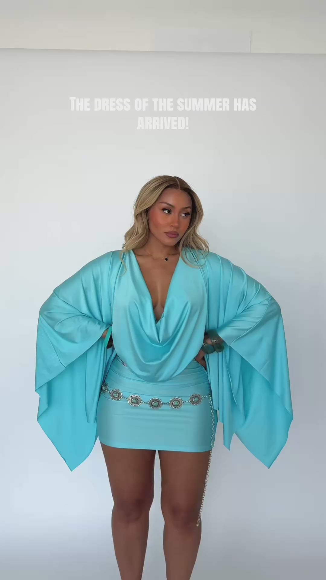 NEW IN! The Amara Mini Dress - Ocean Blue